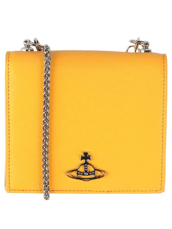 Vivienne Westwood Handbags - Vivienne Westwood Yellow Saffiano wallet on a chain with Orb Emblem